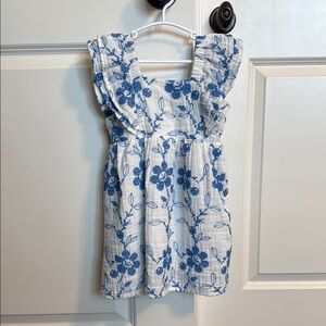 ZARA Blue and White Floral Dress